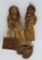 Two leather and horse hair primitive Native American dolls, 7 1/2