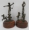 Two bronze Dan Levin c 1971 statues, children at play, 6 1/2