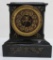 Ansonia Mantle clock with key, etched case, 10 1/2