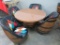 Super Cool 1960's Brothers Co Whiskey Barrel furniture, Round game table and 4 swivel chairs