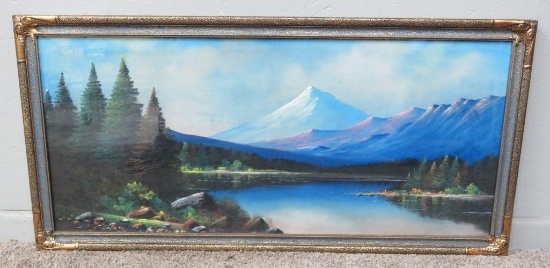 Chandler pastel, mountain landscape, great color, 38 1/2" x 18 1/2"