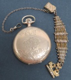 Elgin pocket watch and watch chain
