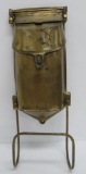 Brass wall mount mail box with paper holder, 14