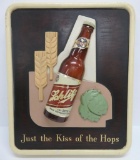 C 1939 Schlitz advertising wall plaque, Just the Kiss of the Hops, 12