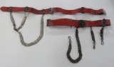 Two Masonic Commandery belts with bucklsa