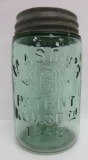 Green Mason Jar, Consilidated, pint, Nov 30th 1858