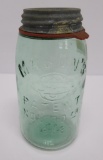 Green Mason Jar, Consilidated, quart, Nov 30th 1858