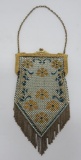 Blue and gold Mandalian enamel mesh purse, 8