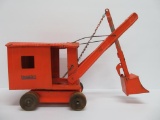 Structo crane, metal with wood wheels, 17