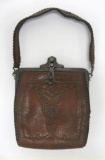 c. 1920's leather purse, floral, 6