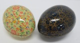 Two lovely colorful Kasmir eggs, two part, 5