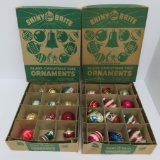 Two Shiny Brite boxes with ornaments, 2 dozens