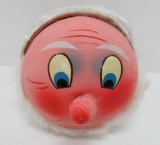 Paper Mache and felt Santa head candy container, West Germany, 3 1/2