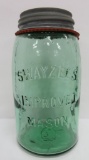 Swayzee's Emerald Green quart jar