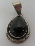 Rita Gouchine pendant, onyx and sterling, 2