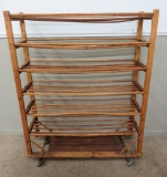 Nice primitive rolling drying rack, General Store display, 56