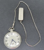 Garland Illinois pocket watch with chain, 21 jewel