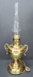 Brass electrified oil lamp, The Meteor Lamp, 22