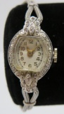 Vintage Platinum and diamond ladies wrist watch, Royce watch Co