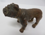 Bronze finish metal bull dog figure, 3