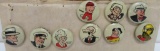 Nine vintage Kellog's PEP pins