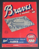 1953 Milwaukee Braves score card magazine