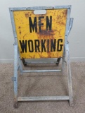 Metal Folding Men Working two sided sign, 30