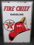 Texaco Fire Chief Gasoline pump sign, Made in USA, 12