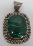 ATI 925 Mexico pendant, malachite, 2