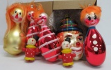 Circus Christmas Ornaments, Clowns, 2 1/2