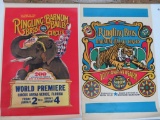 Two colorful Ringling Bros Barum & Bailey Circus posters, 1970's