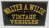Wooden Walter A Wilde Vintage Vehicles sign, 21