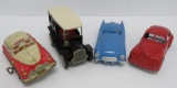Four vintage toy cars