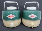 Two vintage Coleman water jugs, 9