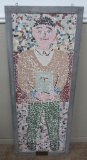 c 1960's Large Mosaic of a Boy reading, 51