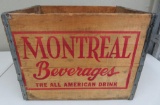 Montreal Beverage wood crate, All American Drink, 16 1/2