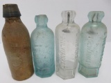 Four Milwaukee L Werrbach Hutch and stoneware bottles