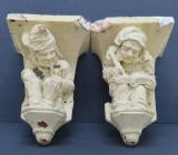 Two plaster architectural Corbels, 12