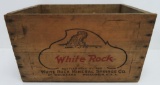 White Rock Mineral Springs Co wood beverage box, Waukesha Wis