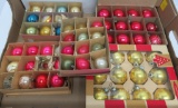 60 vintage Christmas ornament balls, 1 1/2