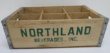 Northland Beverages wood crate, 6 part divided