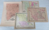 Three early Atlas maps of Minnesota, c 1850's, about 14