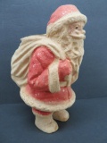 Lovely Santa paper mache candy container with Mica flakes, 9