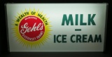 Gehl's Guernsey Farms Milk Ice Cream sign, lights, great color!, 26 3/4