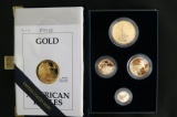 1991 - 4 COIN PROOF GOLD AMERICAN EAGLE SET IN BOX