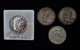 1953 FRANKLIN 1/2 DOLLAR PROOF + 3 COINS