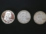 1958 FRANKLIN 1/2 DOLLAR PROOF + 2 COINS