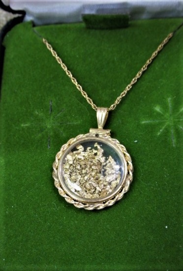 SMALL 14K BEZEL WITH 20 GRAINS NUGGETS