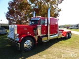 1985 Peterbilt 359 Truck Tractor, s/n 1XP9DB9X4FN179127: Ext. Hood, 90K mi.