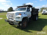 1991 Ford F800 Single-axle Dump Truck, s/n 1FDXK84P7MVA25948: Ford 6-cyl. D